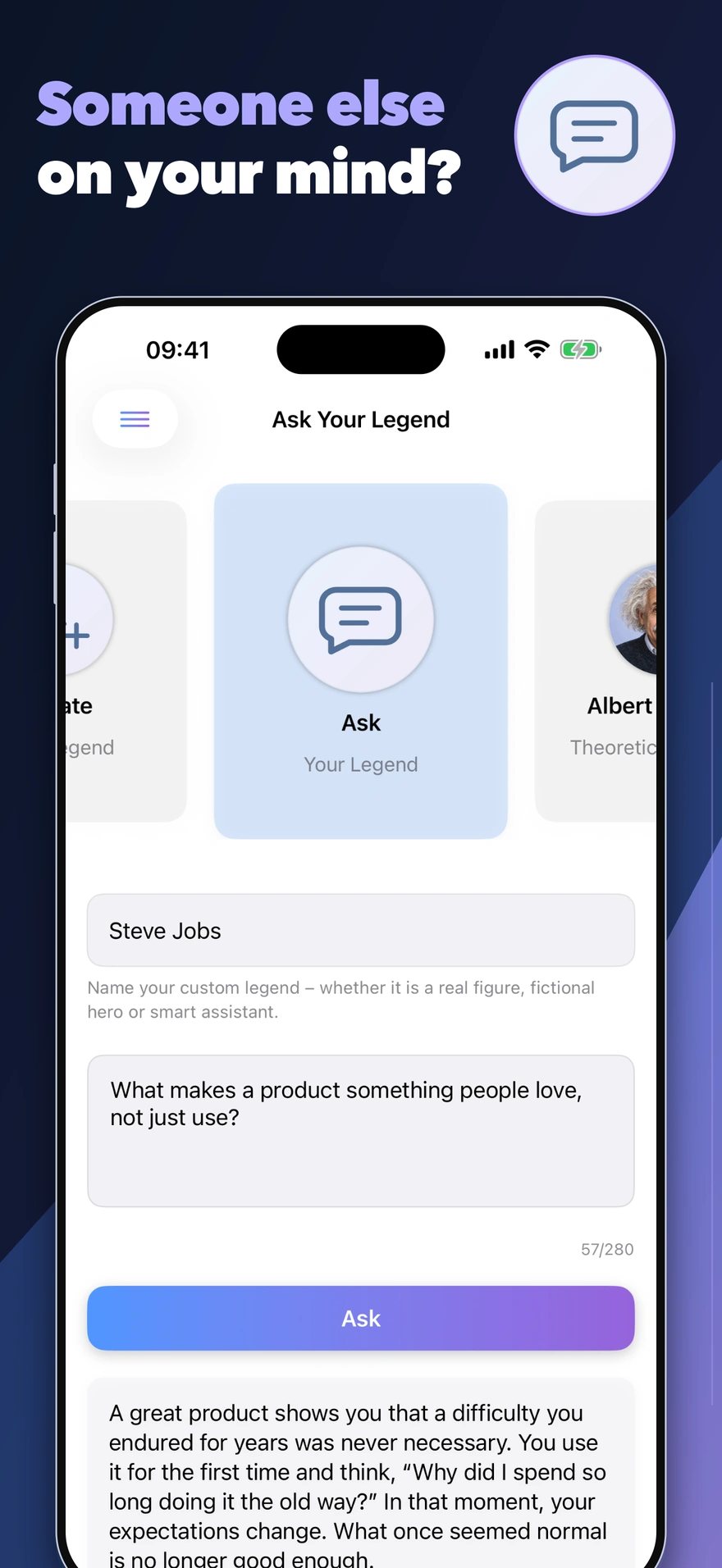 Steve Jobs answering a question about what makes people love a product.