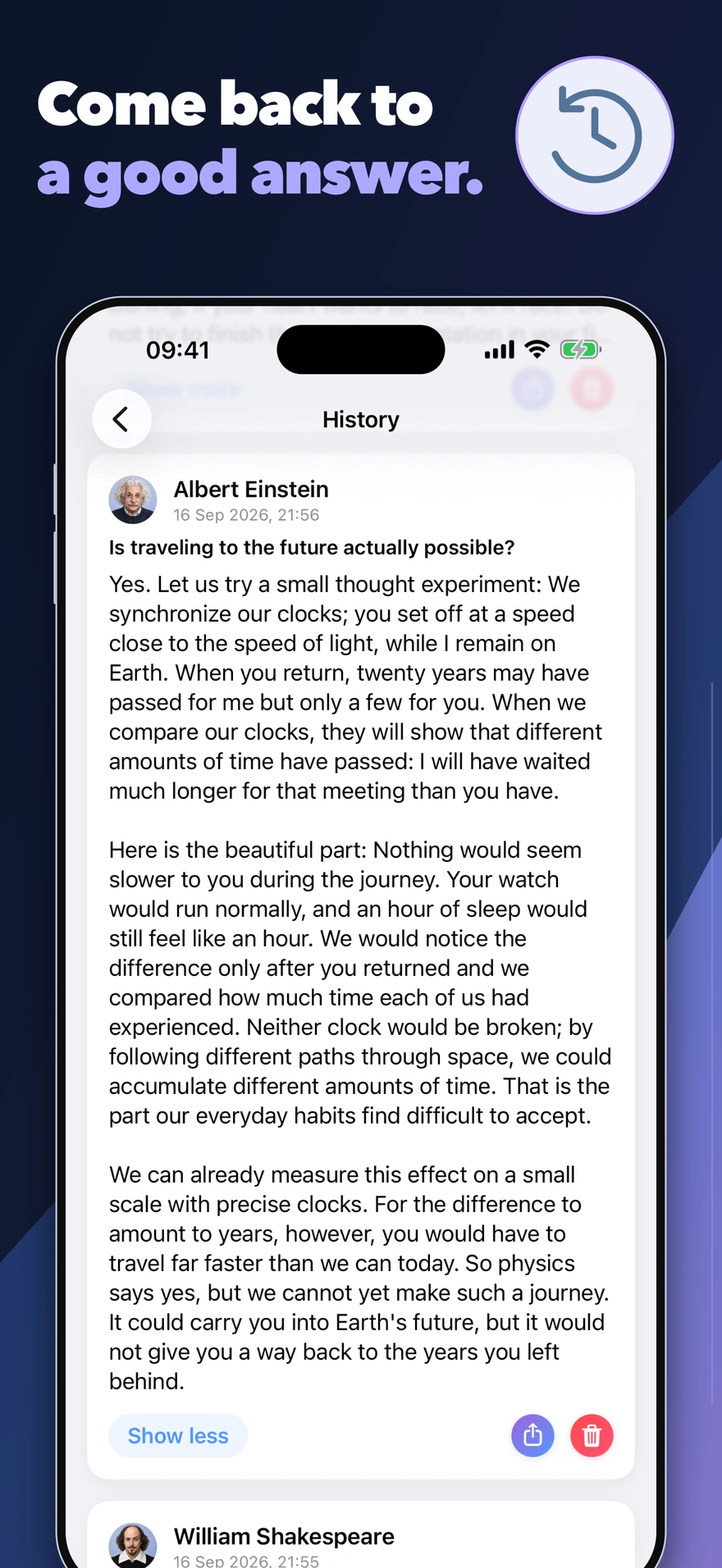 An expanded Albert Einstein answer in History.